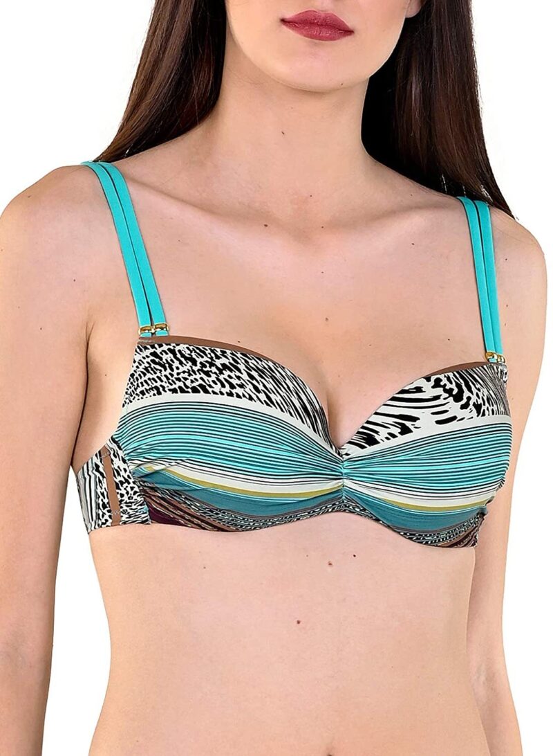 Lingerie By M - Lisca Freetown Bikini-Top Turquoise - Creëer een stijlvolle strandlook met de Lisca bikinitop uit de Freetown collectie. Geniet van comfort en een perfecte pasvorm met voorgevormde cups.