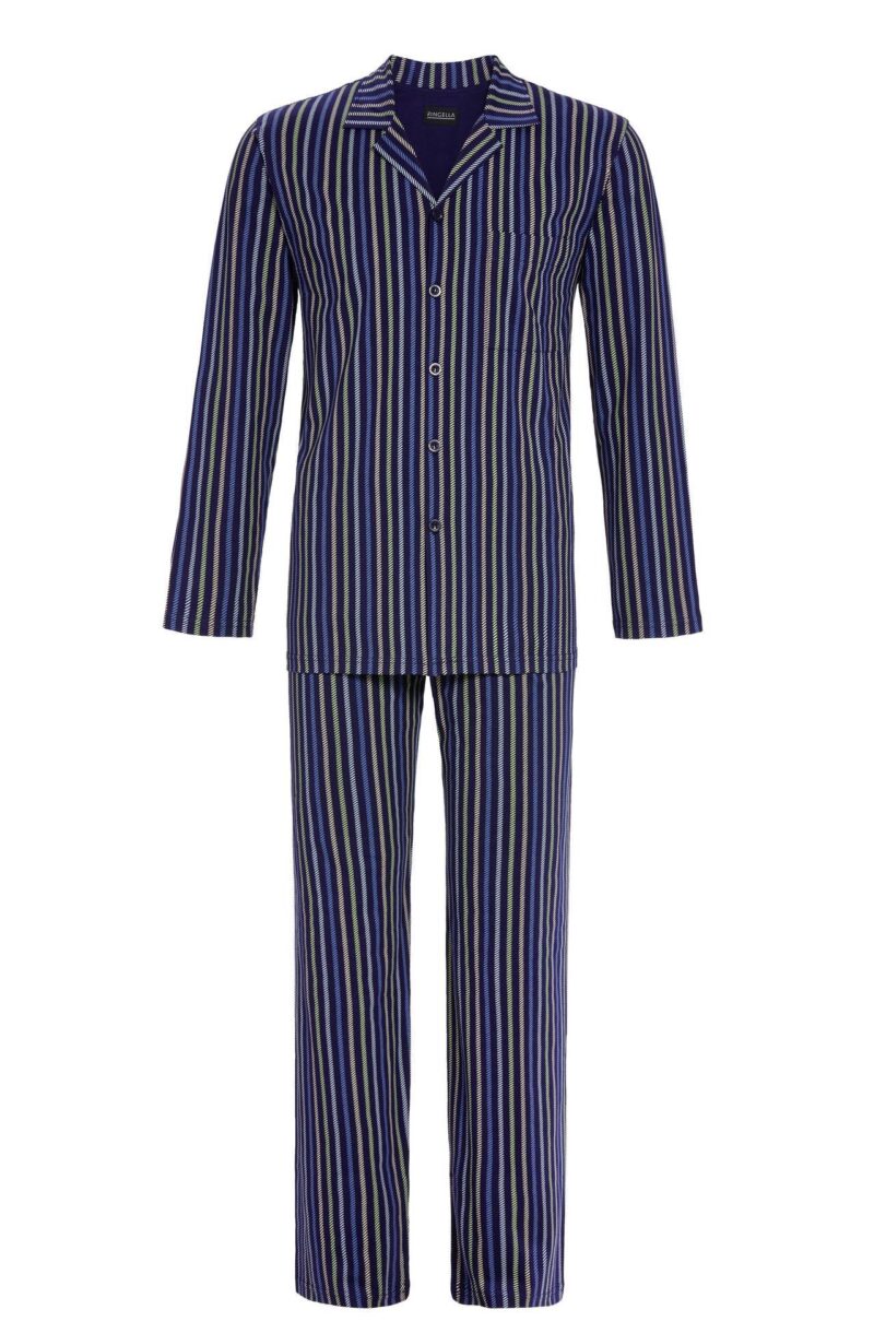, Ringella Pyjama doorknoop donkerblauw, Lingerie By M
