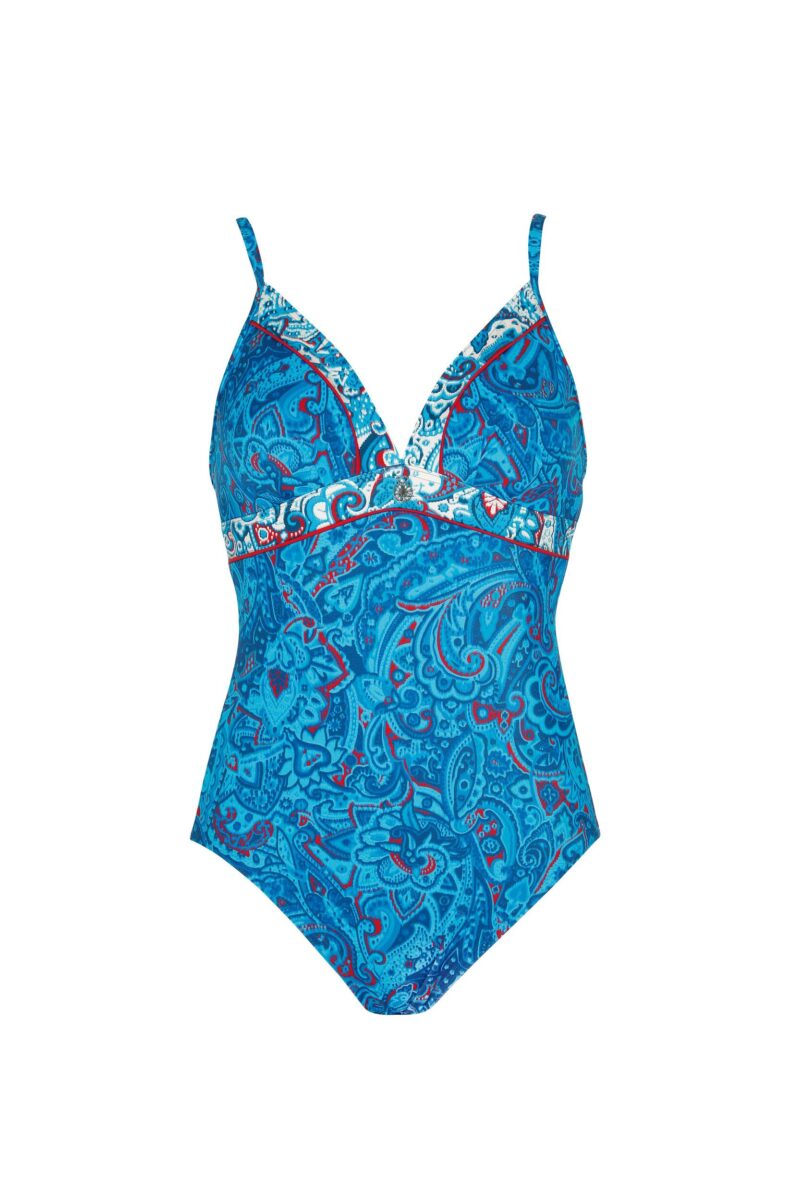 , Olympia Badpak Turquoise  Wit, Lingerie By M