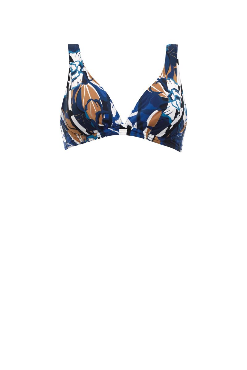 Lingerie By M - Olympia MIX&MATCH Bikini top Blauw - Ontdek de eindeloze mogelijkheden met de Olympia Mix&Match Bikini top. Deze blauwe bikini top biedt comfort zonder beugel en geeft jouw strandlook een stijlvolle twist. Laat je inspireren