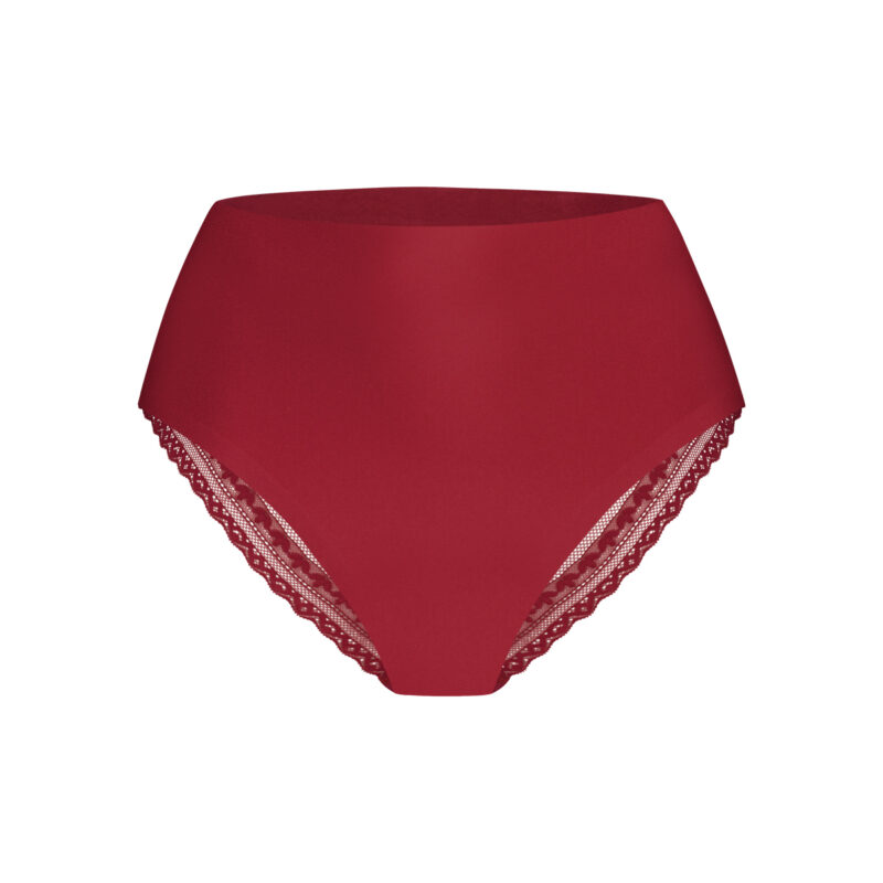 Lingerie By M - Ten Cate High waist brazilian lace BEET RED - Elegantie met de Ten Cate High Waist Brazilian Lace uit Serie Secrets. Comfortabel en stijlvol. Bestel nu voor een verfijnde look