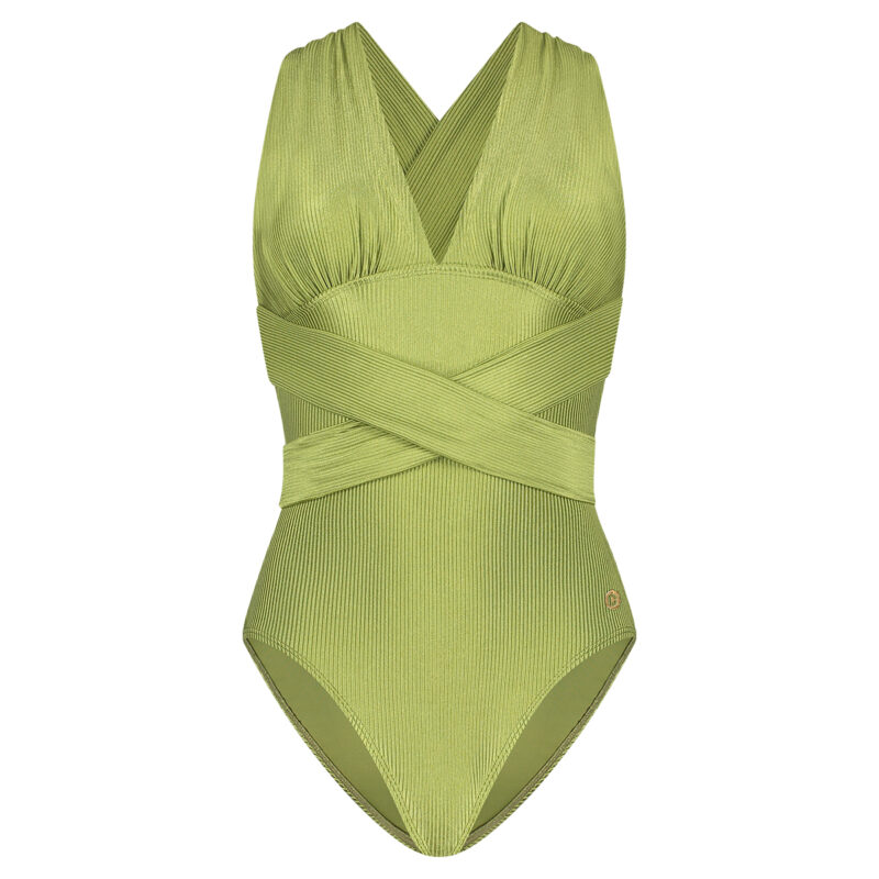 Lingerie By M - Ten Cate WOW Swimsuit multiway padded Shiny Green Rib -