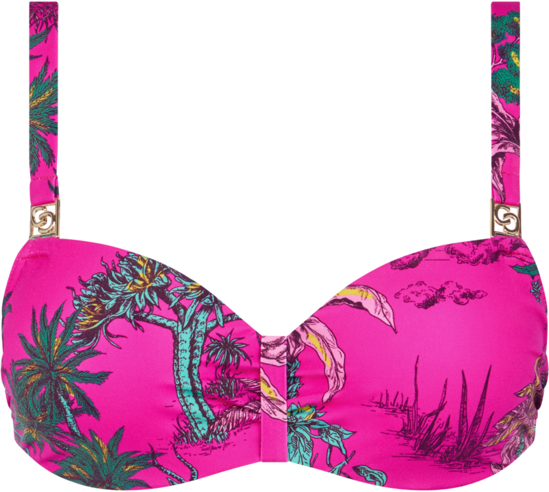 Chantelle Swim Sauvage Half-cup memory bra Pink jungle | Lingerie By M