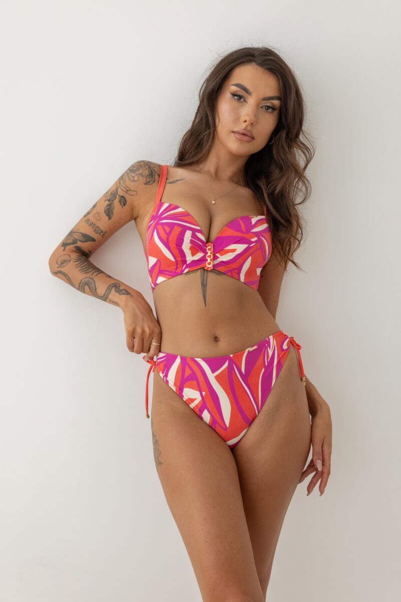 Krisline Twist Bikini top Pink/oragne | Lingerie By M