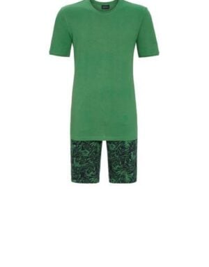 Ringella Pyjama met korte broek en met ronde hals groen