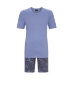 Ringella Pyjama met korte broek en met ronde hals jeansblauw