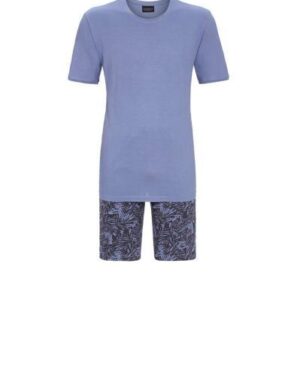 Ringella Pyjama met korte broek en met ronde hals jeansblauw