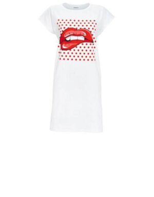 Ringella Slaapshirt met motiefprint Wit  Roze