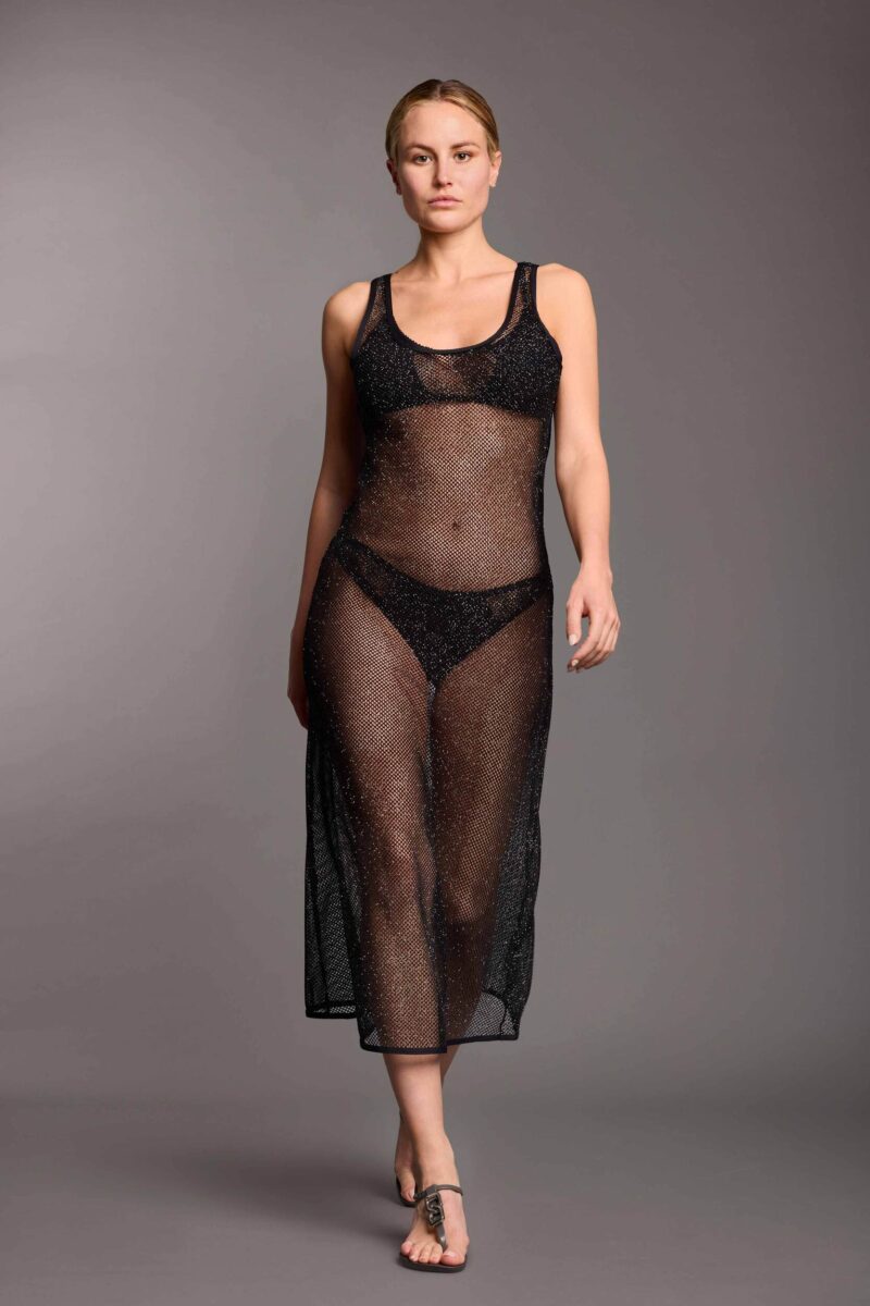Vacanze Italiane Ocean Net Maxi Dress black | Lingerie By M