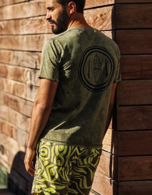 David men Green Abstract T-shirt MULTI-COLOUR