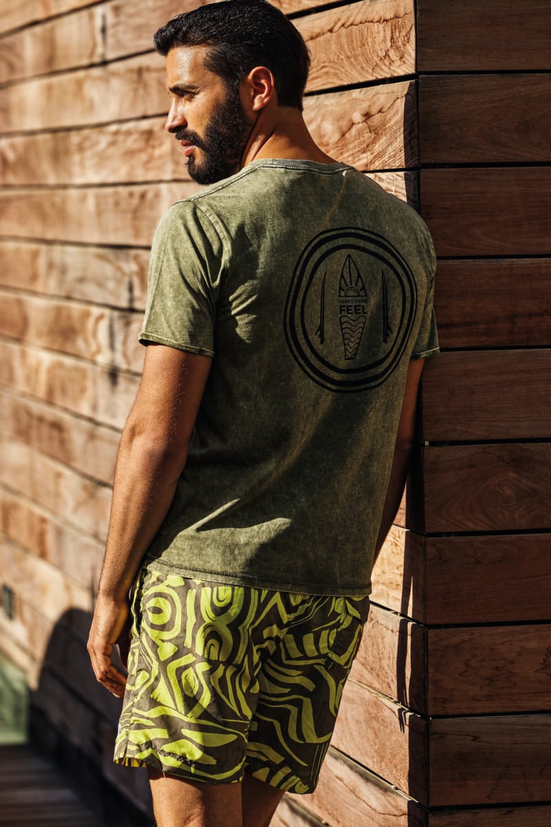 David men Green Abstract T-shirt MULTI-COLOUR | Lingerie By M
