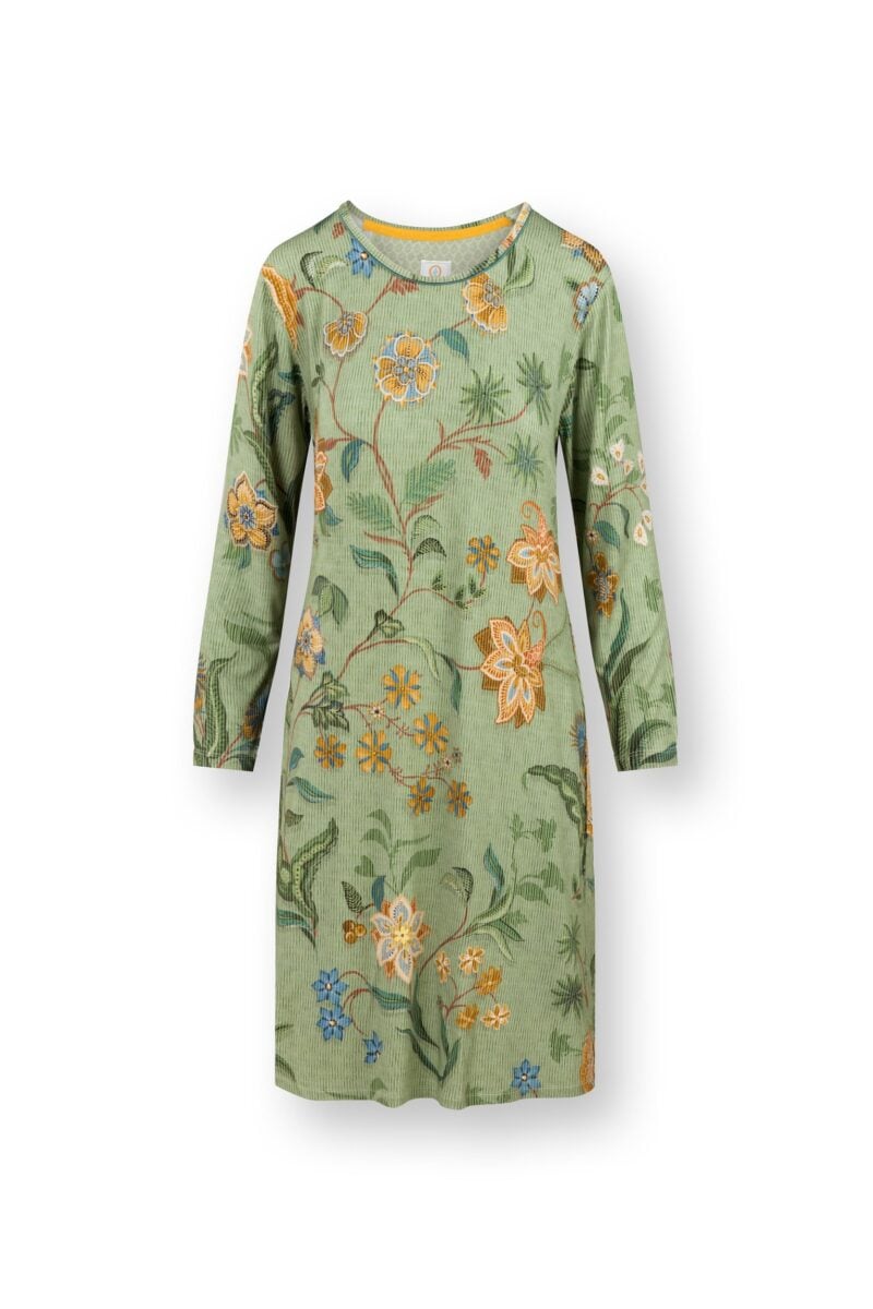 Pip Studio Lounge Dido sleep dress long sleeve Green | Lingerie By M