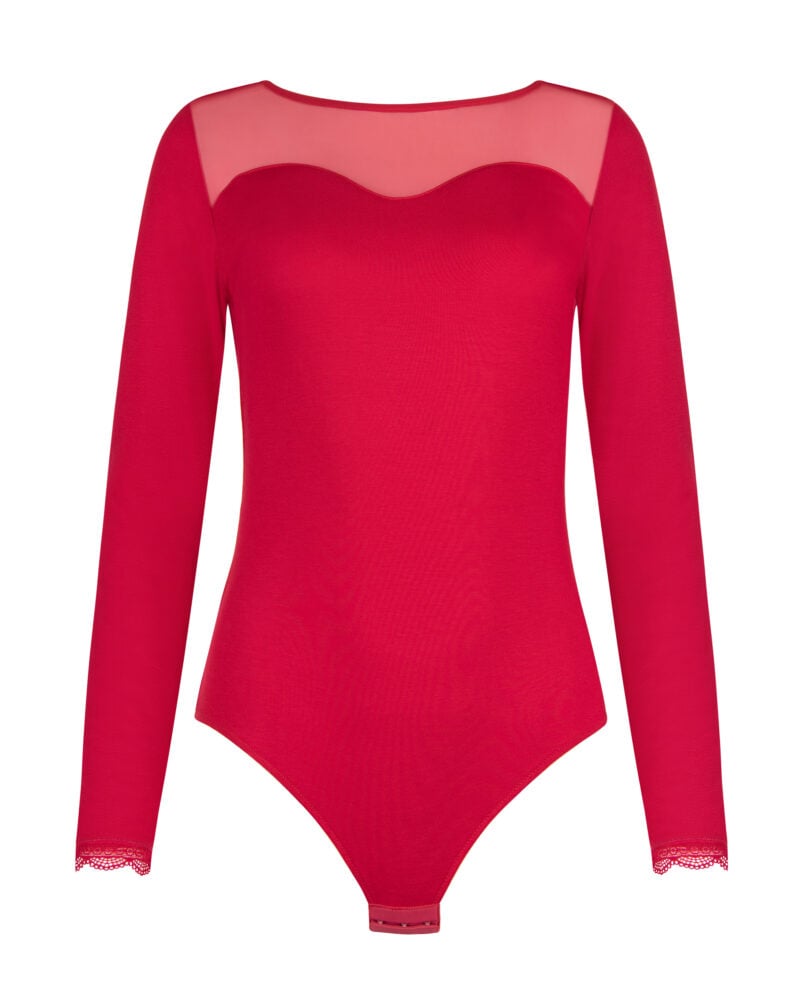 Lisca Roxanne Body Lange arm A1 rood | Lingerie By M