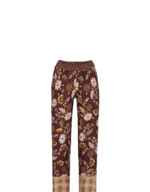 Lange broek met all-over print Bordeaux