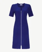 Ringella ochtendjas met rits donkerblauw
