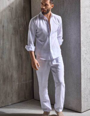 David men Nathan Linen Broek wit