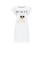 Ringella Slaapshirt met motiefprint Zwart/Wit