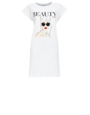 Ringella Slaapshirt met motiefprint Zwart/Wit