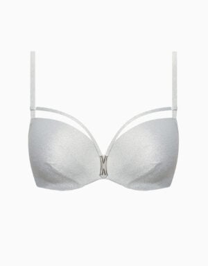 Lisca Swim Blue Lagoon Bikini Top foam cup White Silver