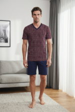 Pyjama met korte broek dark navy