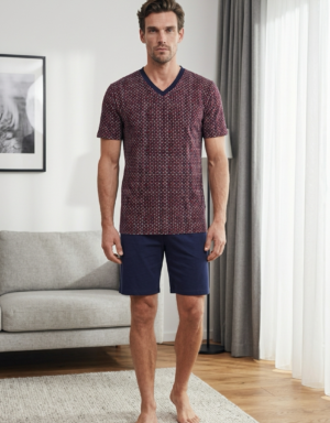 Pyjama met korte broek dark navy