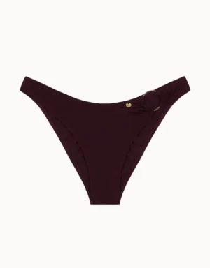 Lingerie By M - Home Bohodot Glace bikini broekje met ring AUBERGINE