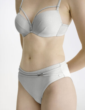 Lisca Swim Blue Lagoon Bikini Top foam cup White Silver